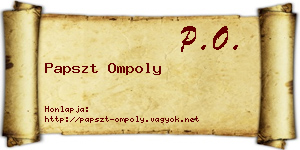 Papszt Ompoly névjegykártya